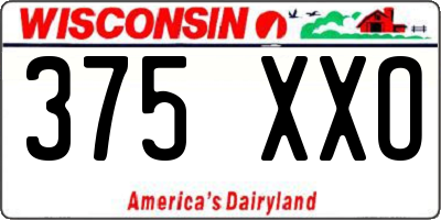 WI license plate 375XXO