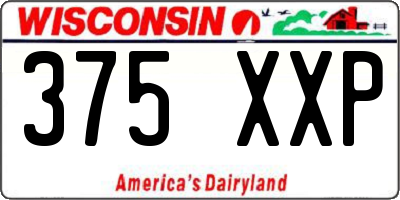 WI license plate 375XXP