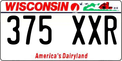 WI license plate 375XXR