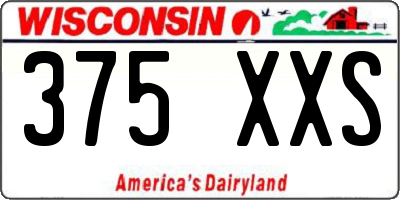 WI license plate 375XXS
