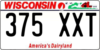 WI license plate 375XXT