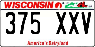 WI license plate 375XXV
