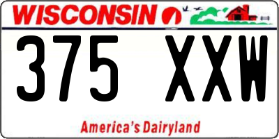 WI license plate 375XXW
