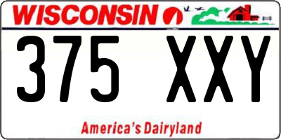 WI license plate 375XXY