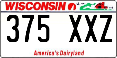 WI license plate 375XXZ