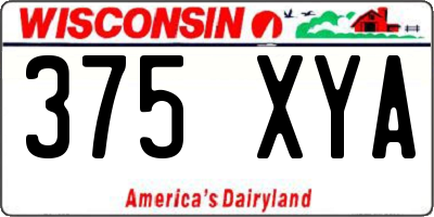 WI license plate 375XYA
