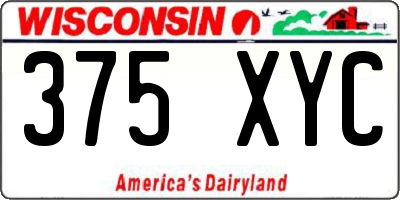 WI license plate 375XYC