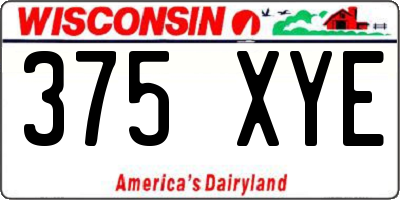 WI license plate 375XYE