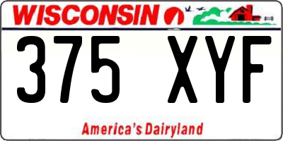 WI license plate 375XYF