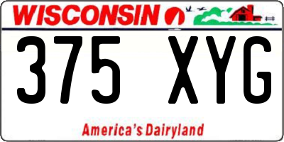 WI license plate 375XYG
