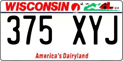 WI license plate 375XYJ
