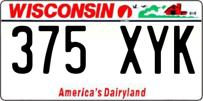 WI license plate 375XYK