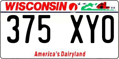 WI license plate 375XYO