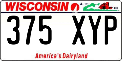 WI license plate 375XYP
