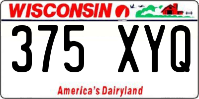 WI license plate 375XYQ