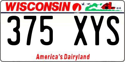 WI license plate 375XYS