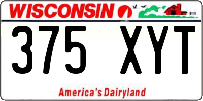 WI license plate 375XYT