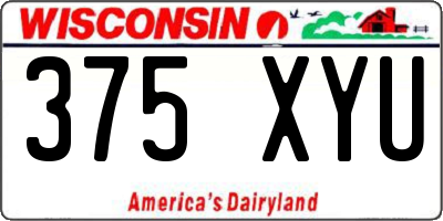 WI license plate 375XYU