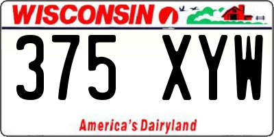 WI license plate 375XYW