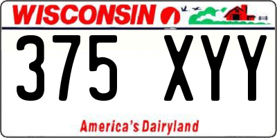 WI license plate 375XYY
