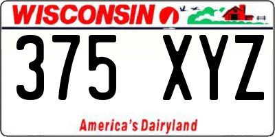 WI license plate 375XYZ