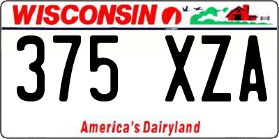 WI license plate 375XZA