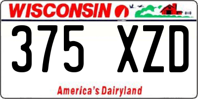 WI license plate 375XZD