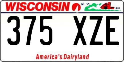 WI license plate 375XZE