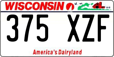 WI license plate 375XZF