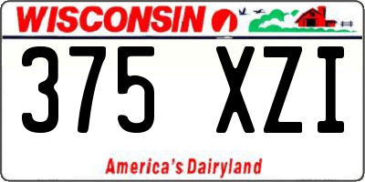 WI license plate 375XZI