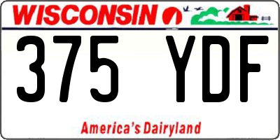 WI license plate 375YDF
