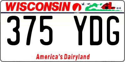 WI license plate 375YDG