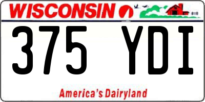 WI license plate 375YDI