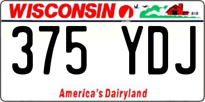 WI license plate 375YDJ