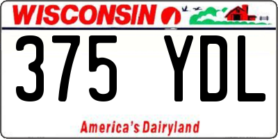 WI license plate 375YDL