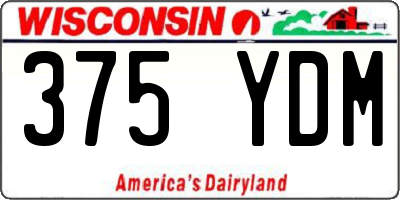 WI license plate 375YDM