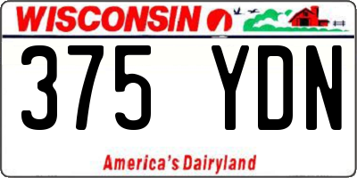 WI license plate 375YDN