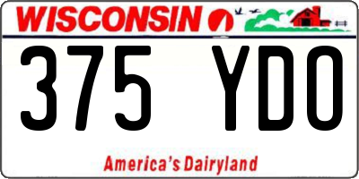 WI license plate 375YDO