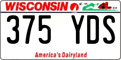 WI license plate 375YDS
