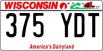WI license plate 375YDT