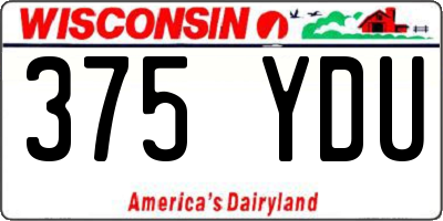 WI license plate 375YDU