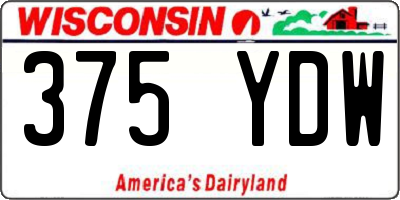 WI license plate 375YDW