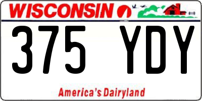 WI license plate 375YDY