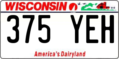 WI license plate 375YEH