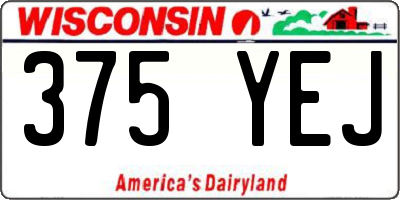 WI license plate 375YEJ