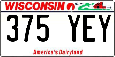 WI license plate 375YEY