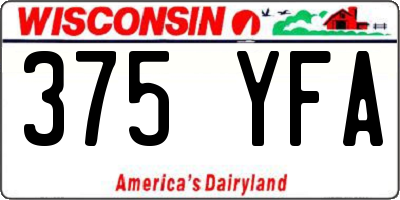 WI license plate 375YFA