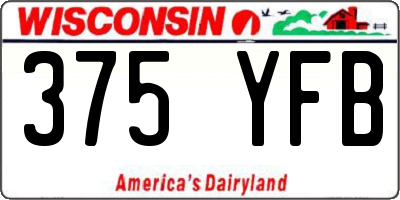 WI license plate 375YFB