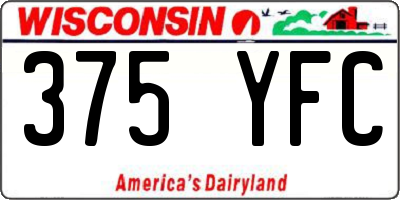 WI license plate 375YFC