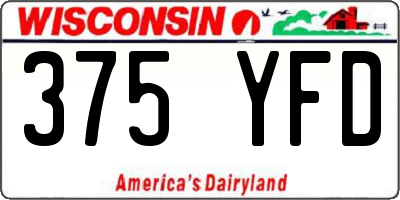 WI license plate 375YFD